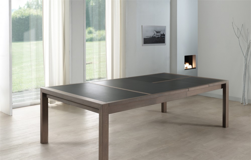 Table faux carré 160(260)x140x077 E19 N° 2 ceram 2 allonges (1)
