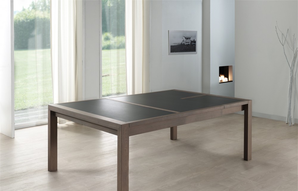 Table faux carré 160x140 E19 N°2  ceram 1 allonge (2)